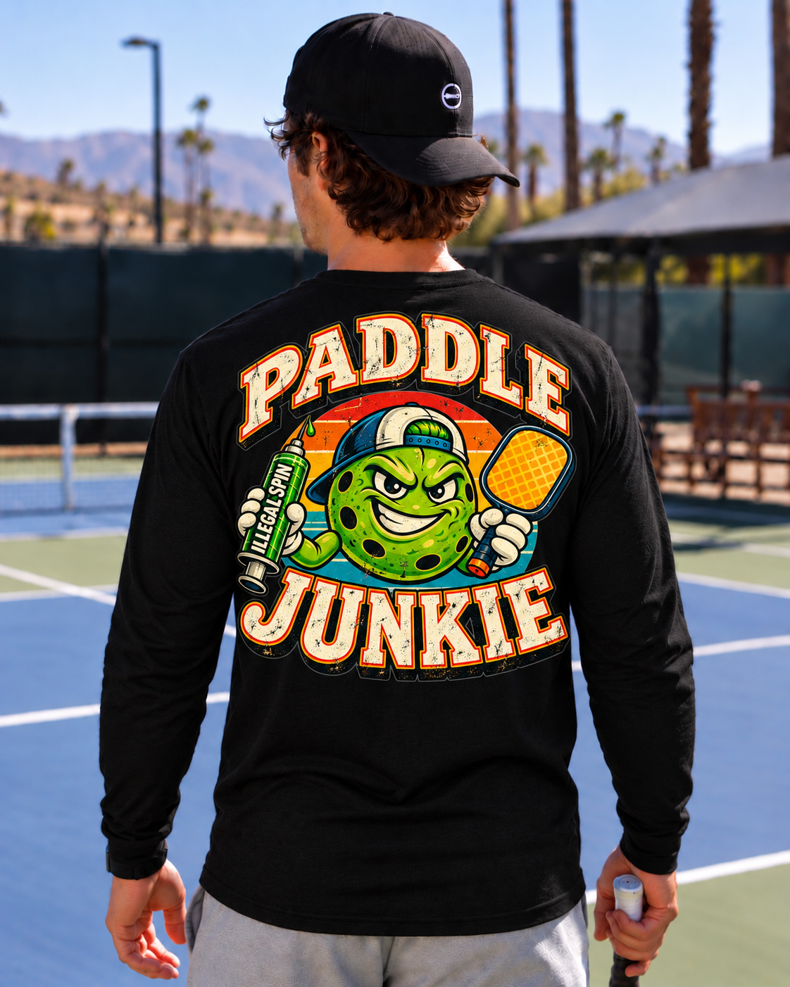 Retro Lob Paddle Junkie Long Sleeve Tee - Choose Your Color