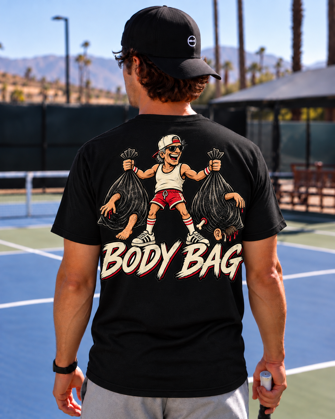 Retro Body Bag Performance Tee- Black